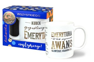 Kubek Szczęśliwego Emeryta z okazji przejścia na emeryturę dla mężczyzny