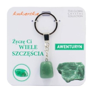 Brelok z kamienia naturalnego Awenturyn na Szczęście