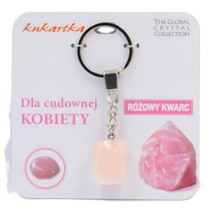 Brelok Kwarc różowy wyjątkowy prezent dla kobiety