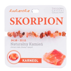Bransoletka z karneolu znak zodiaku Skorpion