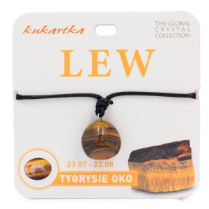 Naszyjnik zodiakalny Tygrysie oko LEW