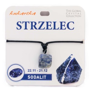 Naszyjnik z kamienia naturalnego Sodalit Strzelec