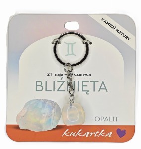 Brelok kamień naturalny Opalit Bliźnięta