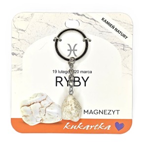 Brelok kamień naturalny Magnezyt Ryby