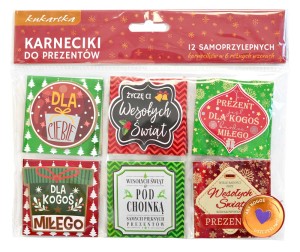 Karneciki bileciki zawieszki 12 szt do pakowania prezentów samoprzylepne