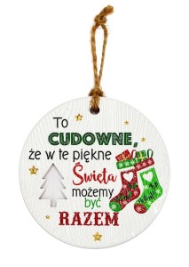 Ceramiczna zawieszka świąteczna bombka Razem
