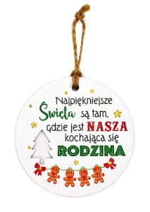 Ceramiczna zawieszka świąteczna bombka Nasza Rodzina
