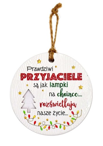 Ceramiczna zawieszka świąteczna z życzeniami dla przyjacieli.jpeg