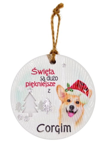 Zawieszka ceramiczna z psem Corgi.jpeg