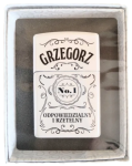 Zapalniczka z imieniem Grzegorz prezent w pudełku