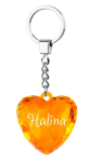 Diamentowy brelok do kluczy serce z imieniem Halina