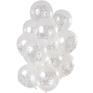 Balony origami na 7 urodziny 12 szt 30 cm 