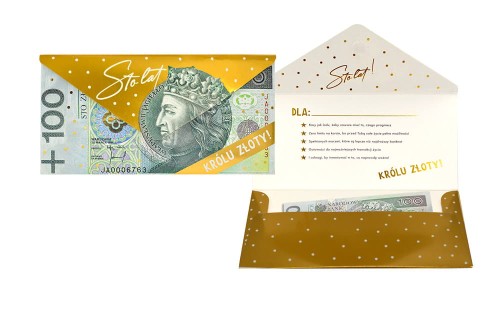 Złota koperta na pieniądze na urodziny Królu Złoty z życzeniami.jpg