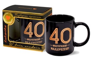 Kubek porcelanowy na 40 urodziny do kawy i herbaty