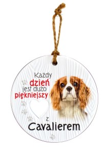 Ceramiczna zawieszka z psem rasy Cavalier