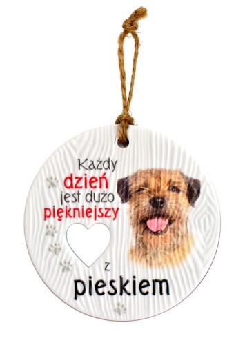 Zawieszka ceramiczna z pieskiem kundelkiem.jpeg
