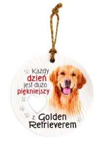 Ceramiczna zawieszka z psem rasy Golden Retriever