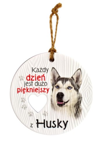 Zawieszka ceramiczna z psem rasy Husky.jpeg