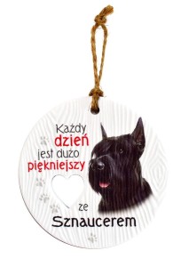 Ceramiczna zawieszka z psem rasy Sznaucer