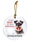 Ceramiczna zawieszka z psem rasy Sznaucer ze sznaucerem