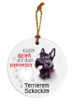 Ceramiczna zawieszka z psem rasy Terrier Szkocki