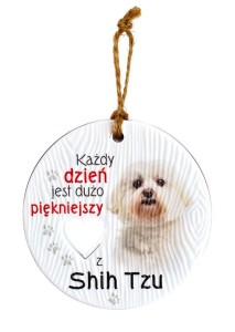 Ceramiczna zawieszka z psem rasy Shih Tzu
