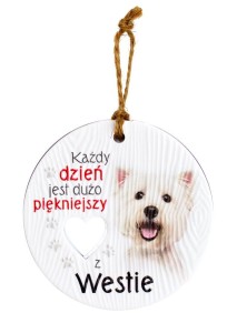 Ceramiczna zawieszka z psem rasy Westie