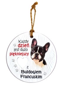 Ceramiczna zawieszka z psem rasy buldog francuski