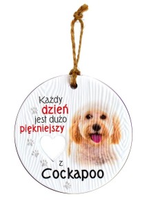 Ceramiczna zawieszka z psem rasy Cockapoo