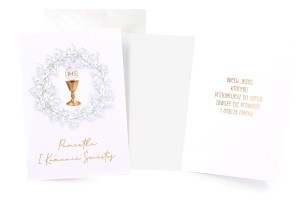 Klasyczna kartka komunijna z życzeniami 1416