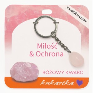 Brelok Kwarc różowy wyjątkowy prezent miłość i ochrona