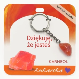 Brelok z kamienia naturalnego Karneol Dziękuję że jesteś