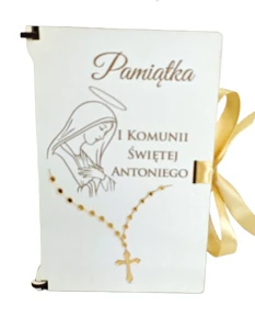 Pudełko na pieniądze z personalizacją imię dziecka  na komunię