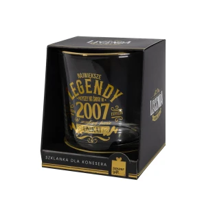 Szklanka do whisky z rocznikiem 2007 na urodziny