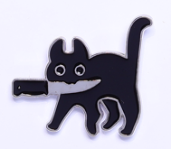 Pin przypinka metalowa do plecaka lub ubrania 02 kot