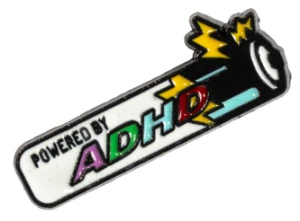 Pin przypinka metalowa do plecaka 67 ADHD