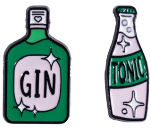 Pin przypinka metalowa do ubrania gin tonic 75