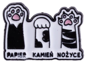 Pin przypinka metalowa do ubrania Papier kamień nożyce 98
