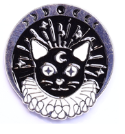 Pin przypinka metalowa do ubrania Kot fazy księżyca 108