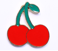 Pin przypinka metalowa do ubrania Wiśnie wisionki 155