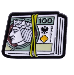 Pin przypinka metalowa do ubrania 100 zł 181