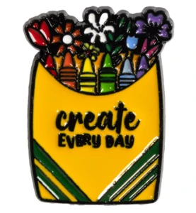 Pin przypinka metalowa do ubrania Kredki create every day 186