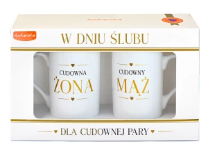 Komplet kubków na ślub w dniu ślubu dla pary żona mąż