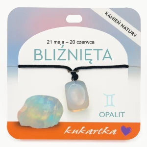 Naszyjnik z kamienia opalitu Znak zodiaku Bliźnięta 