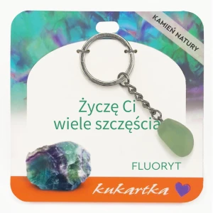 Brelok z kamieni naturalnych fluoryt na szczęście