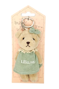 Brelok maskotka miś z imieniem Liliana