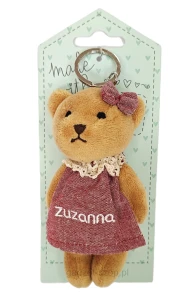 Brelok maskotka miś z imieniem Zuzanna Zuzia