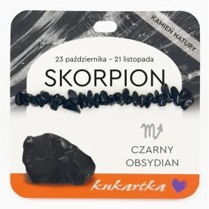 Bransoletka z kamieni naturalnych Obsydian SKORPION