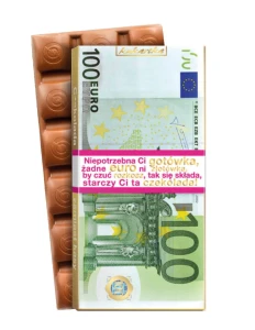 Czekolada 100 EURO na prezent słodki upominek CZEKOLADA ZAMIAST KASY 