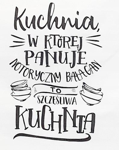 Zabawny ręcznik kuchenny z nadrukiem szczęśliwa kuchnia